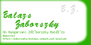 balazs zaborszky business card